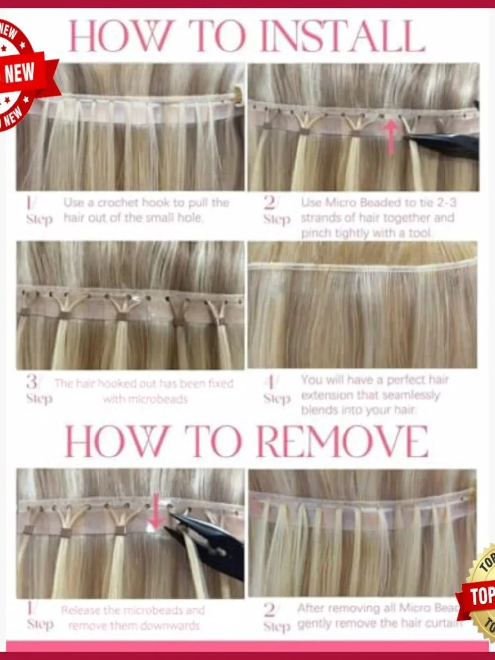 20 Inch Human Hair Extensions Glueless Sew In Butterfly Weft 100G